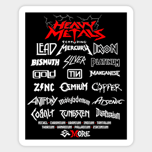 BACK PRINT - Heavy Metals - Science Lover Parody Design Sticker